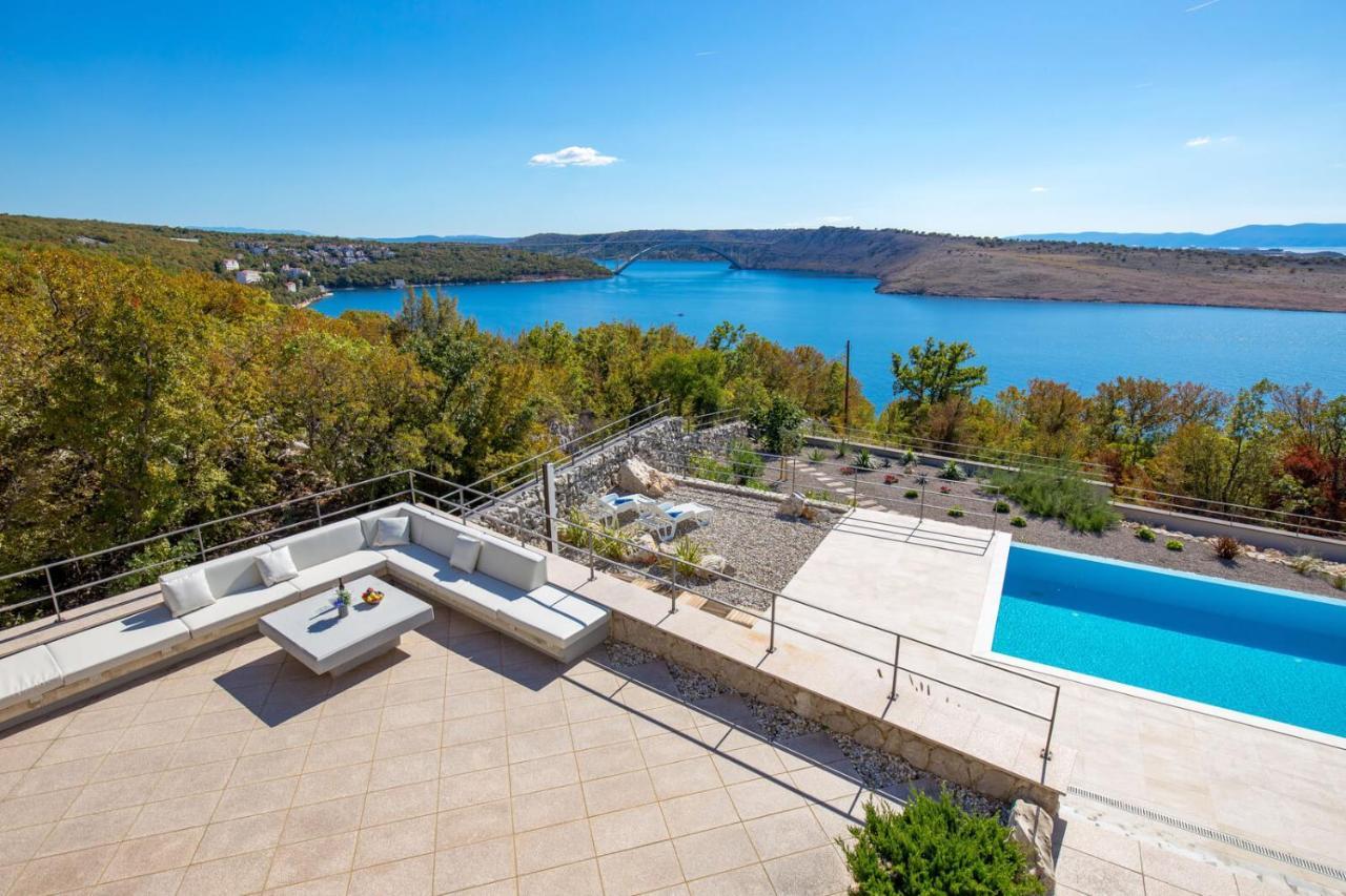 Luxury Villa Ostro With Pool & Krk Bridge View 克拉列维察 外观 照片