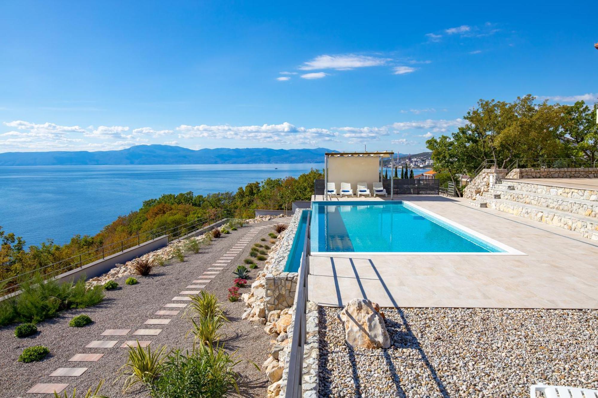 Luxury Villa Ostro With Pool & Krk Bridge View 克拉列维察 外观 照片